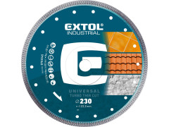 EXTOL INDUSTRIAL kotouč diamantový řezný, turbo Thin Cut, suché i mokré řezání, O 230x22,2x2mm