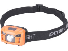 EXTOL LIGHT čelovka 100lm, USB nabíjení, s IR čidlem, 3W LED
