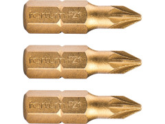 FORTUM hrot křížový pozidriv, sada 3ks, PZ 1x25mm,titan. úprava, S2