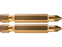 FORTUM hrot křížový pozidriv, sada 2ks, PZ 1x50mm,titan. úprava, S2