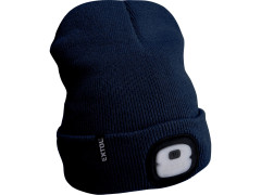 EXTOL Čepice s čelovkou 4x25lm, USB nabíjení, tmavě modrá, ECONOMY, univerzální