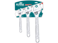 TOTAL Klíč nastavitelný, sada 3ks, carbon steel