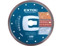 EXTOL INDUSTRIAL kotouč diamantový řezný, turbo Thin Cut, suché i mokré řezání, O 200x25,4x2mm