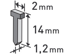 Hřebíky, balení 1000ks, 14mm, 2,0x0,52x1,2mm