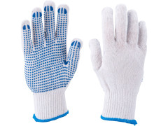 EXTOL CRAFT rukavice bavlněné s PVC terčíky na dlani, velikost 10"