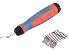 EXTOL PREMIUM odhrotovač univerzální, dřík 3,2mm +10ks náhradních čepelí, HSS M35 (5% Co)