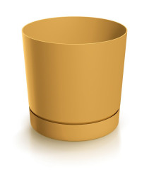 TMX Květináč TUBO P s miskou 14,8cm hořčice
