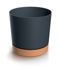 TMX Květináč TUBO PM s miskou 33,8cm antracit/naturo ECO