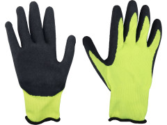 rukavice nylonové, bezešvé, polomáčené v latexu, velikost 10"
