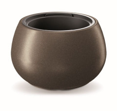 TMX Květináč HEOS ECO WOOD s vkladem 37cm káva ECO