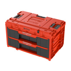 QBRICK Box plastový s organizérem plastový  ONE 2.0 DRAWER 2 TOOLBOX RED Ultra HD Custom, 2 zásuvky | 587x380x340 mm