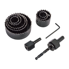 Sada vykružovacích korunek 10 dílů | 19-64 mm, plastový box