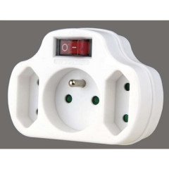 EMOS Zásuvka rozbočovací 2x+1x bílá s vypínačem