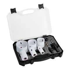 Sada vykružovacích bimetalových korunek 9 dílů | 19-57 mm, plastový box