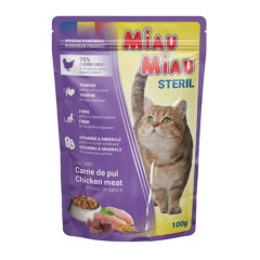Miau Miau Miau Miau Cat Sterilised kuřecí, kapsa 100g