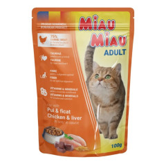 Miau Miau Miau Miau Cat kuřecí a játra, kapsa 100g