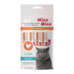 Miau Miau Miau Miau Creamy Snacks Cat kuřecí 15g (4 pack)