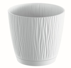 TMX Květináč s miskou SANDY P bílý 17cm