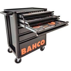 BAHCO Vozík dílenský 1472K6BKFFSD BAHCO -6 zásuvek, 216ks nářadí v 3 modulech