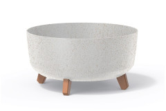 Květináč GRACIA LOW ECO WOOD 38cm bílá ECO