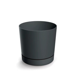 Květináč TUBO P s miskou 39cm tmavě šedá