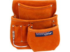 Pás na nářadí kožený tesařský 3 kapsy