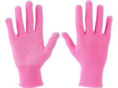 Rukavice z polyesteru vel.7  PVC terčíky