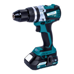 XT-line Aku vrtačka s příklepem bezuhlíková 18 V, 65 Nm + 2 baterie 2.0 Ah