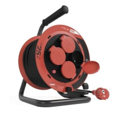 Venkovní prodlužovací kabel na bubnu 25m/4 zásuvky/guma/230 V/1,0 mm2/IP44/max 2300W