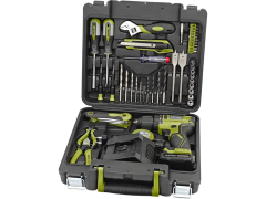 EXTOL Vrtací šroubovák aku, BRUSHLESS, 12V Li-ion s nářadím, sada 46ks