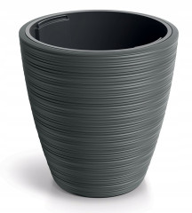 Květináč VENA ROUND s vkladem 39cm tmavě šedá