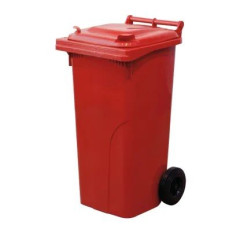 Kontejner 120 L plast -červená barva -popelnice