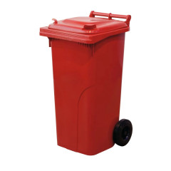 Kontejner 240 L plast -červená barva -popelnice