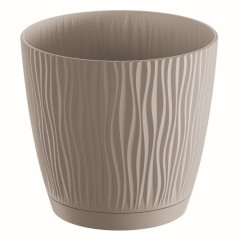 Květináč s vkladem SANDY P s miskou 18,8cm mocca