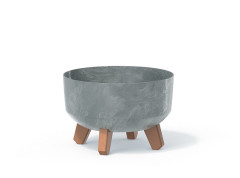 Květináč GRACIA LOW BETON EFFECT šedý - 28,5cm